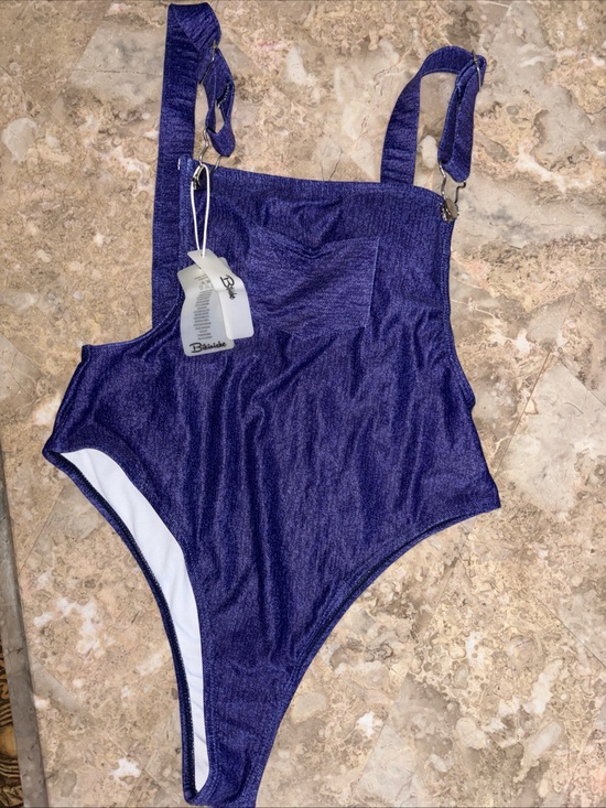 Bikinishe Other - Women's Navy Blue One-Piece Swimsuit with Adjustable Straps